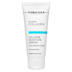 Christina Elastin Collagen Azulene Moisture Cream with Vitamins A, E & HA for normal skin (Увлажняющий крем c витаминами А, Е и гиалуроновой кислотой для нормальной кожи «Эластин, коллаген, азулен») 60 мл